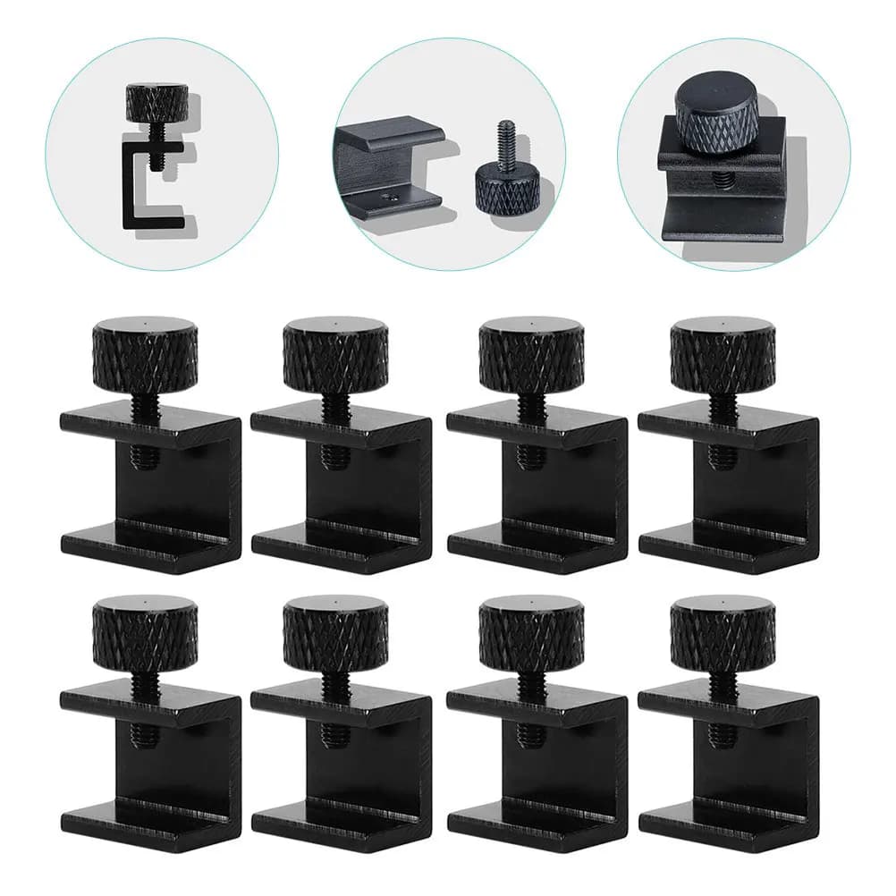 Set di 8 Morsetti per Piattaforma di Stampa, Clip di Fissaggio in Lega di Alluminio Regolabili per Vetro, Accessori per Stampanti 3D