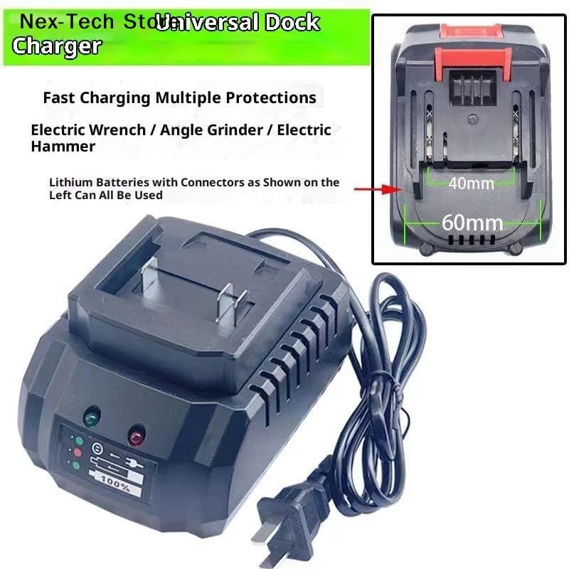 [NT]1Pcs US/EU Plug 21V Universal Li-ion Battery Charger Power Tool Smart Charger Fast Charging Multiple Protections[NT]