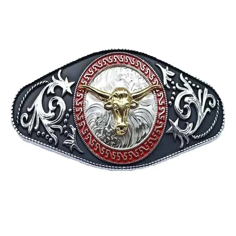 Cowboy Cowgirl Racing and Taurus Head Buckle for Western Belt SW-HX850 suitable for 4 cm wide belt with continuous stock
