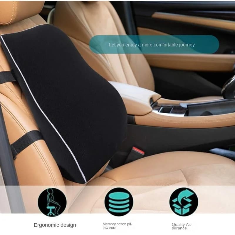 Cuscino ergonomico per seggiolino auto in memory foam con supporto lombare - Cuscino per schienale regolabile per sedia da ufficio, sedili per sedia a rotelle
