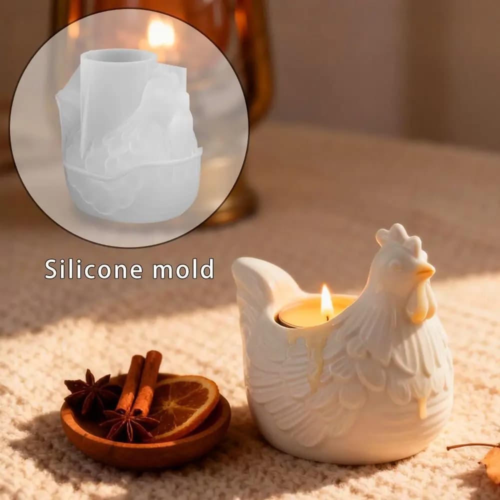 Stampo in Silicone Riutilizzabile per Candele Aromaterapiche a Forma di Pulcino Creativo, Stampo 3D per Gesso e Resina, Decorazione Casa