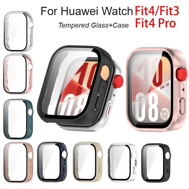 Tempered Glass+Case For Huawei Watch Fit4 Fit3 Pro All-Around Screen Protector Hard PC Bumper Smart Watch Cover