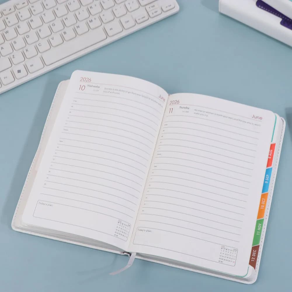 Agenda Planner 2026 in Inglese, Blocco Note 12 Mesi, Segnalibro 365 Giorni, Taccuino per Efficienza, Carta Spessa, Semplice Lista delle Cose da Fare