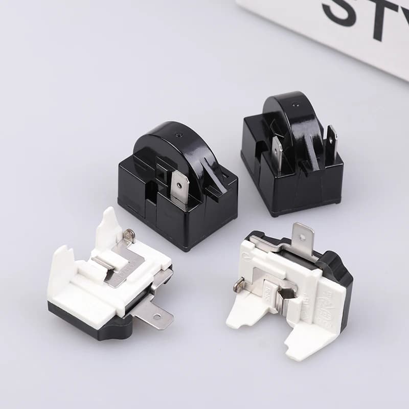 2Pcs/Set Refrigerator Compressor PTC Start Relay Refrigerator Starter Overload Protector 1/2 Pin 15 1/6H Replacement Protector‘