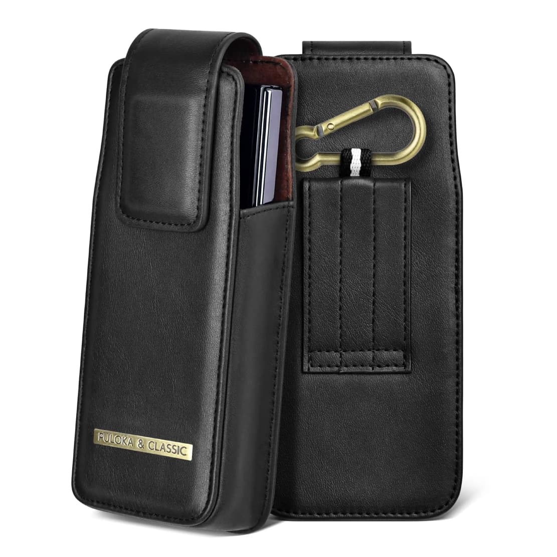 PULOKA High-end PU Leather Cell Phone Case Compatible with Samsung Galaxy Z Fold 7/6/5/4/3/2 with Metal Hanging Ring