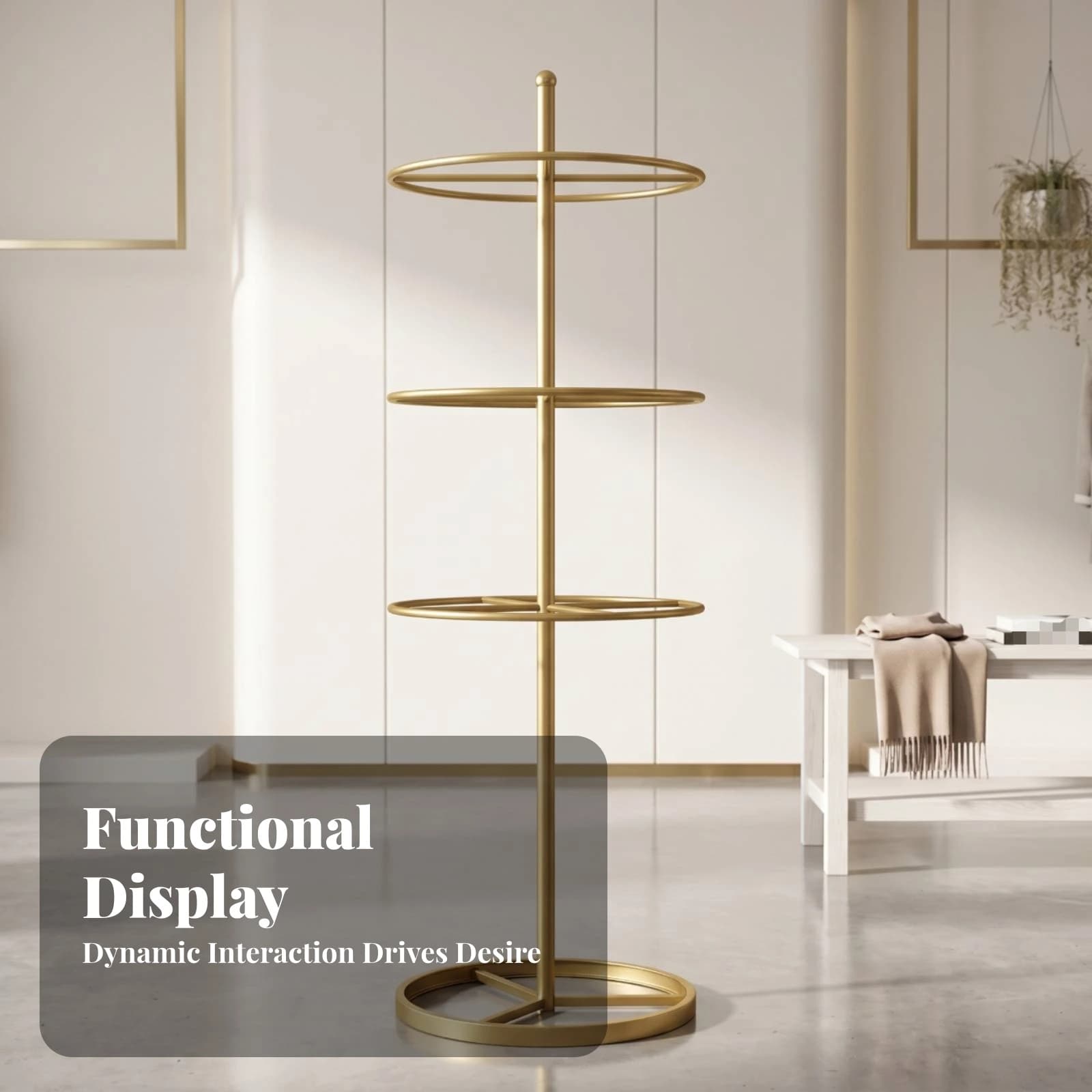 Circular Tiers Rotating Display Rack Open Frame Underwear Display Rack Iron