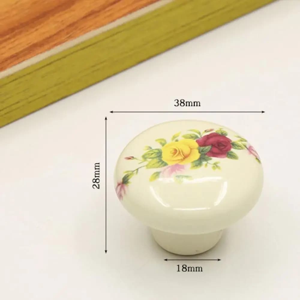 Mini pomello in ceramica a foro singolo per mobile, maniglia vintage in stile europeo per porta, pomelli rotondi per cassetti e armadietti