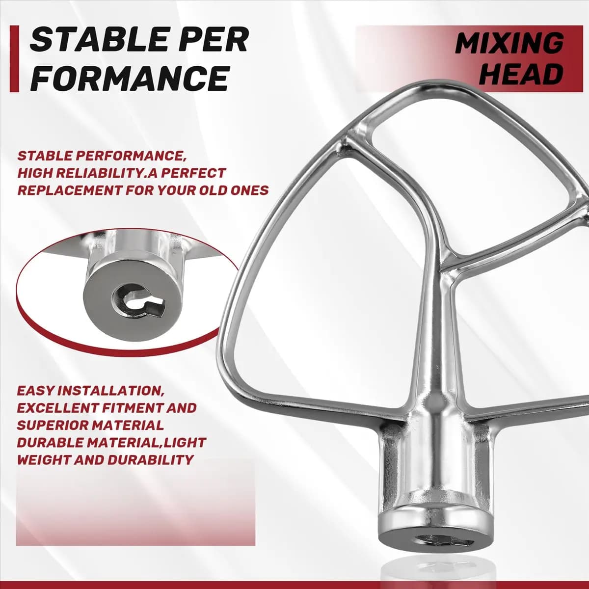 Battitore piatto in acciaio inossidabile A60T caldo per ausilio da cucina 4,5 Qt - 5 Qt Accessori per mixer con supporto inclinabile per accessori da cucina