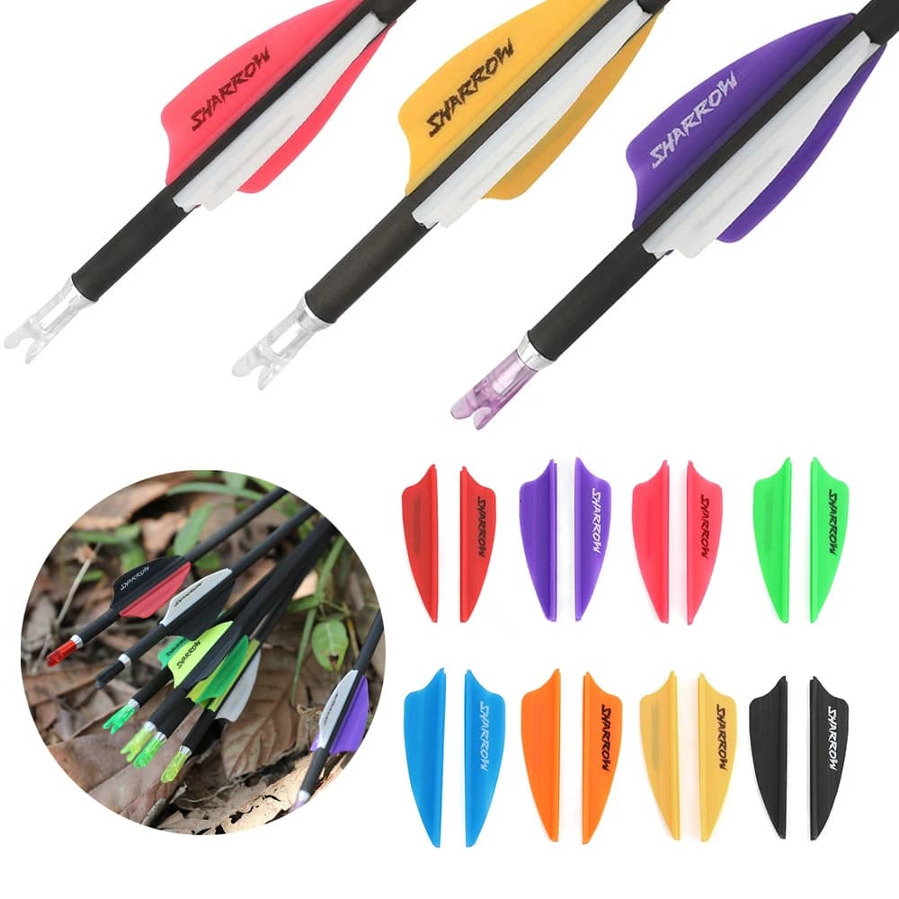 Archery Fletching Vanes 100pcs 1.75 Inch Rubber Feathers for DIY Arrow Shafts Compound Recurve Bow Target Hunting