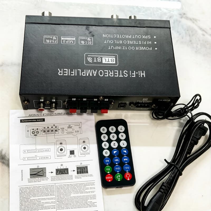 AK35 800W Home Car Amplifiers 2 Channel Bluetooth 5.0 Surround Sound FM USB Remote Control Mini HIFI Digital Amplifier Stereo