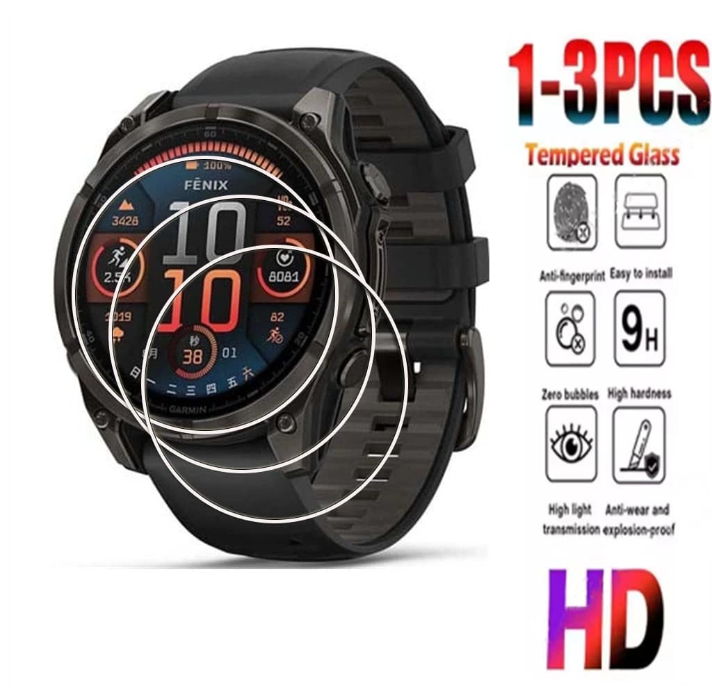 1-3PCS Vetro temperato per Garmin Fenix 8 7 7X 7s 5 5s Plus 6 6s 6XPro 47 51mm Pellicola protettiva antigraffio per schermo Smartwatch