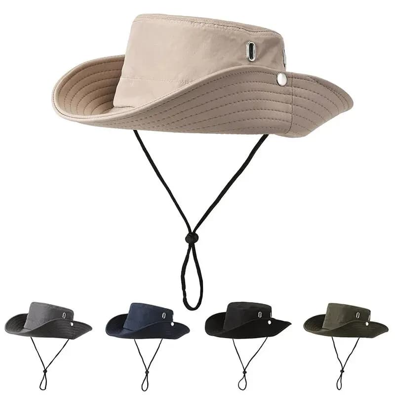 Cappello da pescatore parasole per alpinismo all'aperto da uomo nuovo primavera ed estate Cappello da pesca estivo con protezione solare traspirante a tesa larga