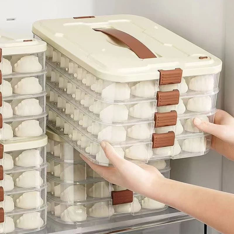 Scatole a 3, 4, 5 strati per conservare ravioli, contenitori impilabili in PP per la conservazione degli alimenti, scatole per la conservazione degli alimenti in cucina, adatte per ravioli, bistecche e pesce; Organizzatori per Frigorifero e Cucina; Contenitori per Alimenti Impilabili Contenitori Sigillati per Conservare Ravioli Contenitori Rettangolari in Plastica per Alimenti Scatole per piccoli tortini; Adatto a varie festività come Halloween e Natale