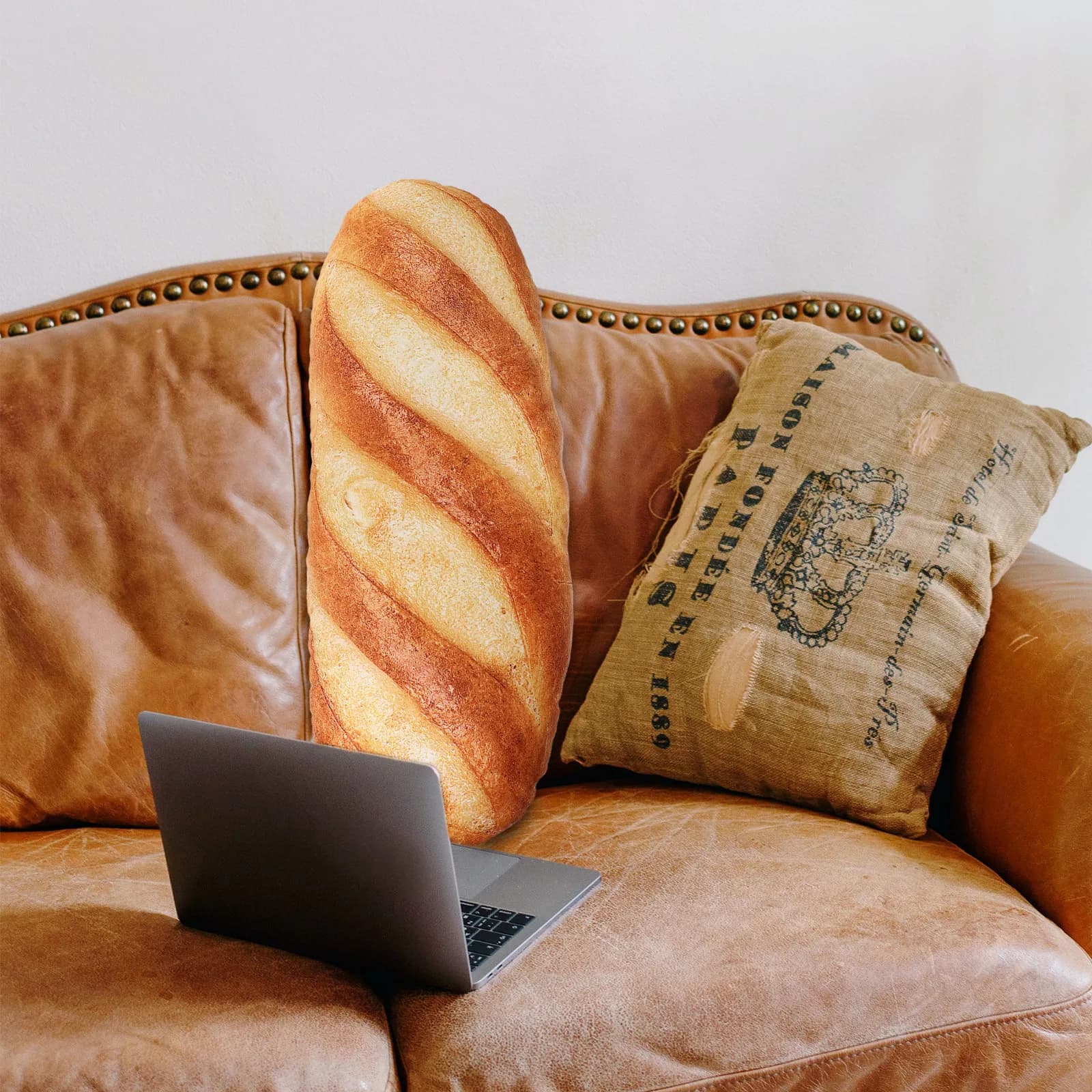 Cuscino Lombare a Forma di Pane, Morbido Cuscino Decorativo per Divano e Letto, Comodo Cuscino per il Riposo Domestico