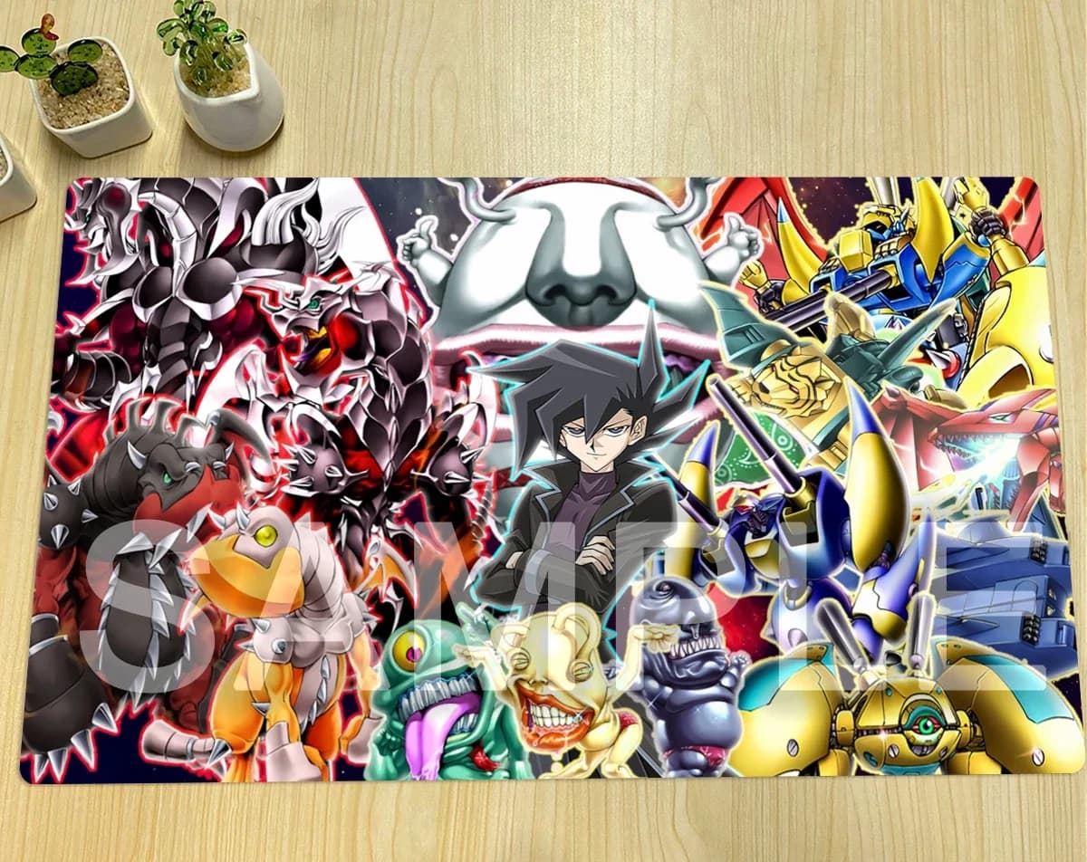 YuGiOh Ojama Playmat Chazz mascara TCG Mat CCG Pad VWXYZ-Dragon Armed Dragon Trading Card Game Mat tappetino per Mouse in gomma borsa gratuita