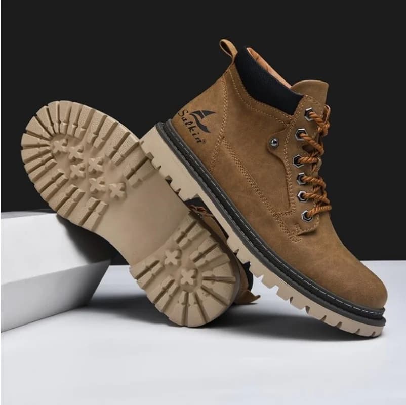 Men Boots Ankle Winter Leather Shoes Autumn Outdoor Hiking Boots Sneakers Hombres Botas High Top Footwear Anti Slip
