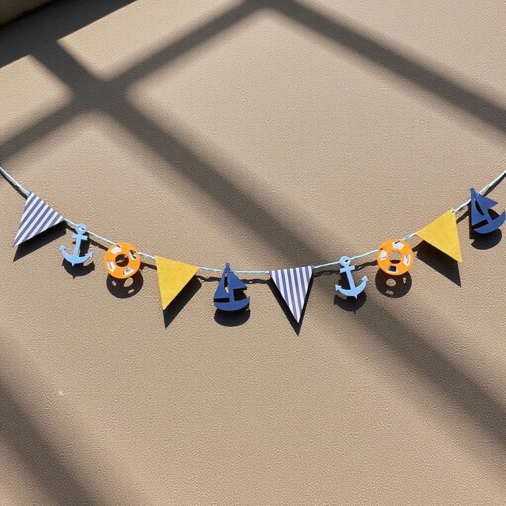 3.4 Meters Mediterranean Style Birthday Party Banner Kids Room Decoration Anchor Sailing Boat Bunting Flag Garland