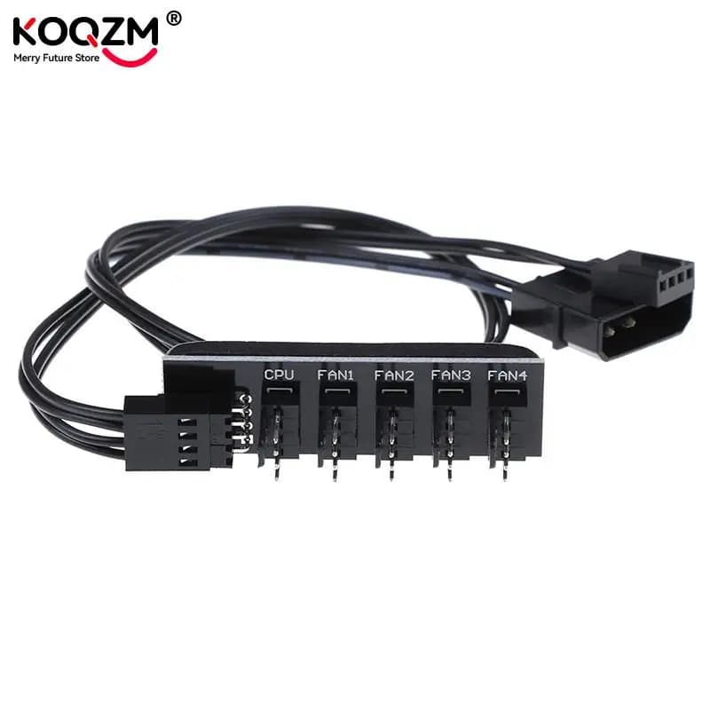 40 centimetri 1 a 5 4-pins PWM CPU del dispositivo di Raffreddamento/Caso/Chassis Ventola Di Raffreddamento Cavo di Alimentazione Hub splitter Adapter Nero Giacca A Maniche Lunghe