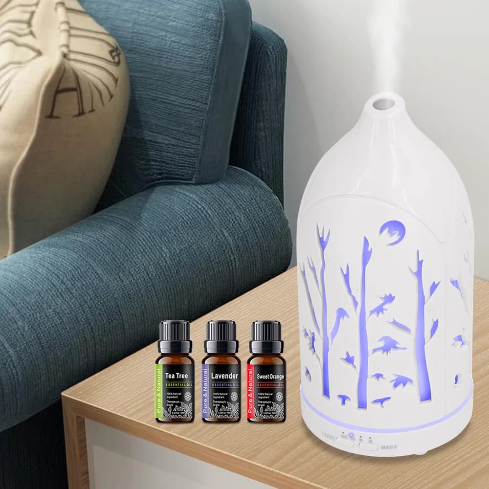 7 color LED essential oils diffuser with ultrasound aromatherapy diffuser with design dug with automatic shutdown, ultra quiet operation
