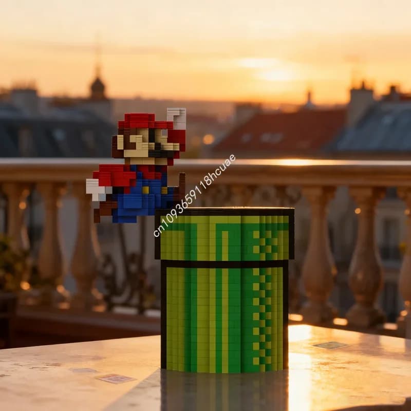 1431 pz MOC Mario Pen Sculptures Mosaiced Model Building blocks toys Assemble DIY creative Christmas gift idea Education Brick