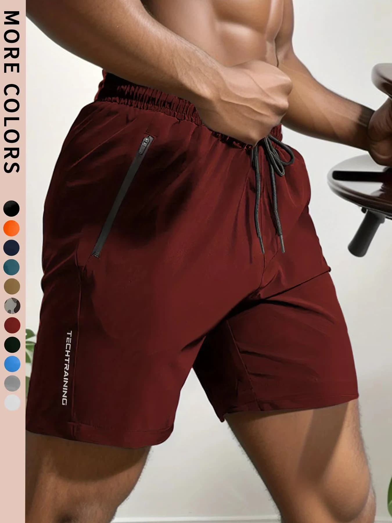 Pantaloni da uomo per allenamento estivo in palestra, corsa, ciclismo, pantaloncini sportivi in vita con coulisse traspirante ad asciugatura rapida 2-0428