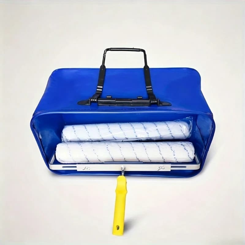 Vassoio per Rullo di Pittura Pieghevole in Materiale EVA Blu da 18 Pollici con Borsa per il Trasporto
