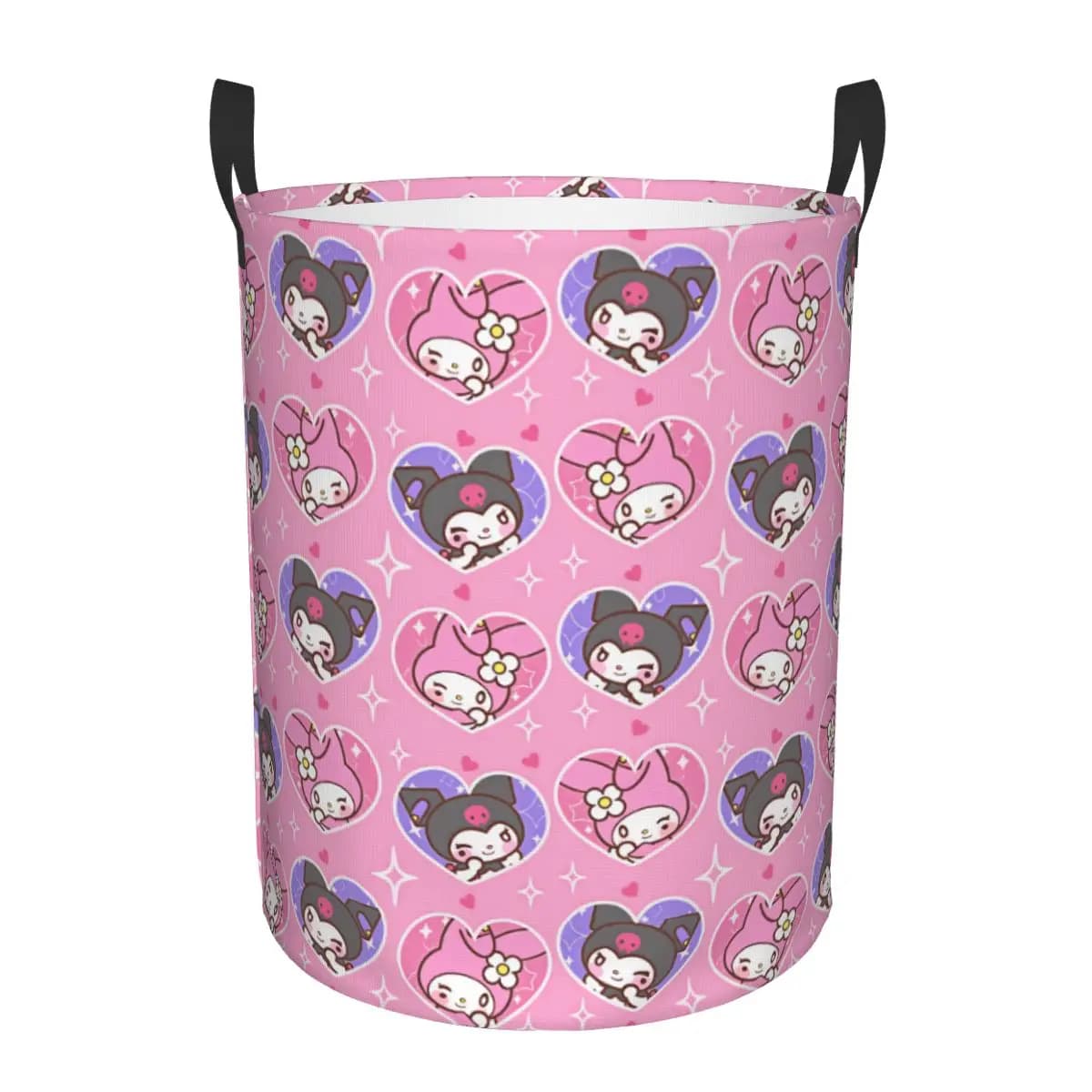 Cesto per Bucato Pieghevole con Motivo Cuore Kuromi My Melody, Contenitore per Vestiti a Cartone Animato per la Casa