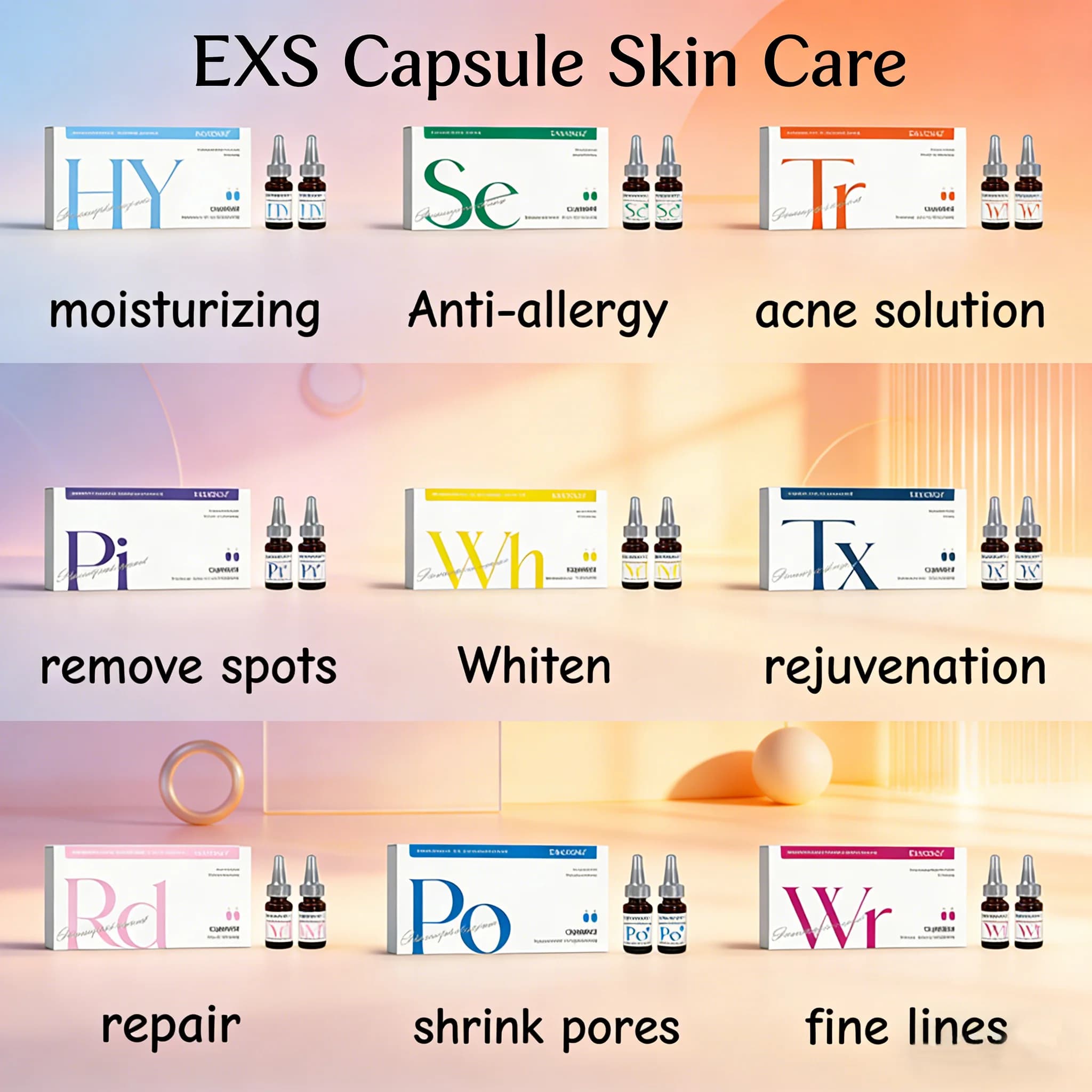 Sanendi EXS-Capsule Serum: Soluzione Liquida Idratante e Levigante con Acido Ialuronico e Collagene per una Pelle Radiosa - Cura Viso Coreana