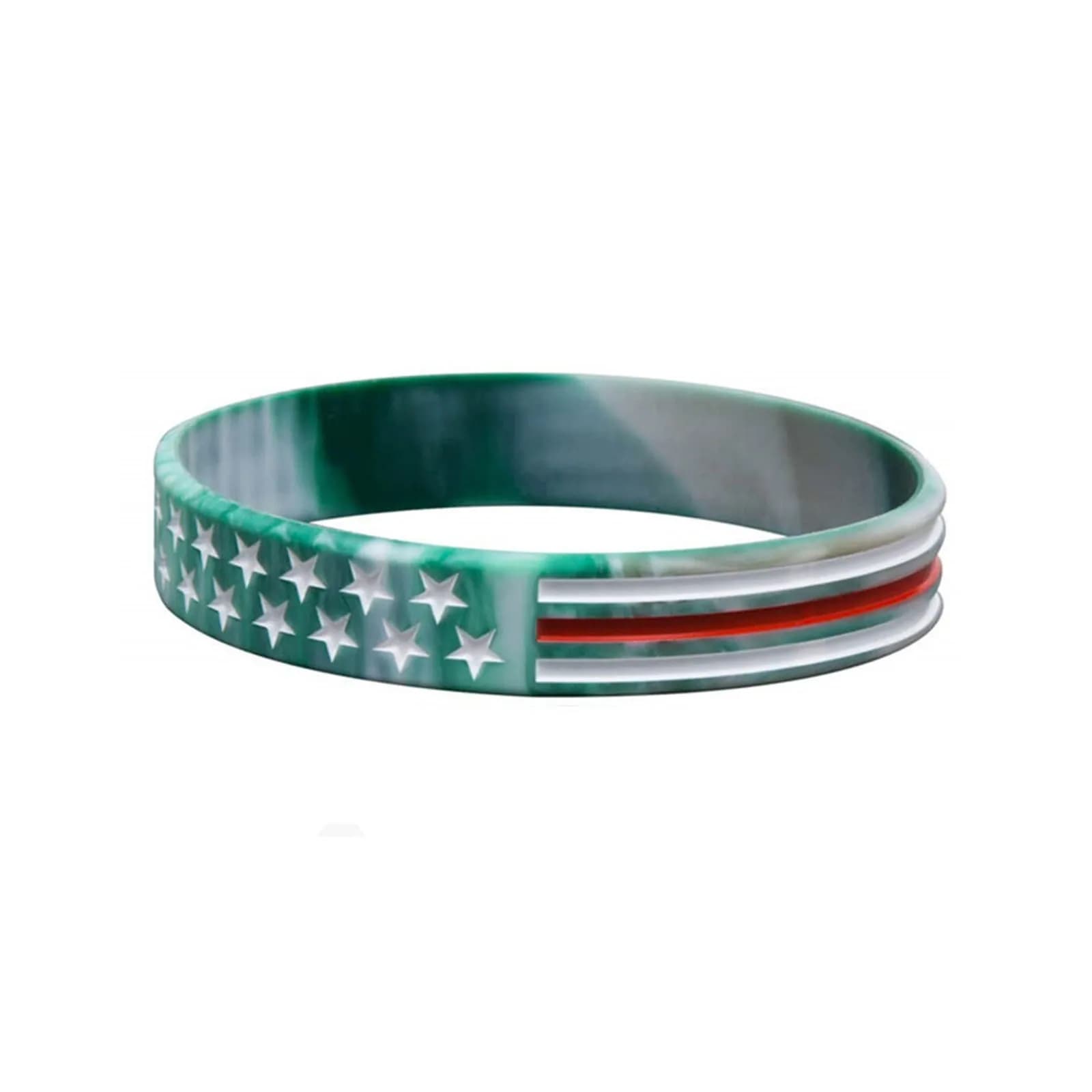 1 pz Usa American Star spangolato bandiera cinturino da polso in gomma stampato per celebrare la decorazione del braccialetto del giorno dell'indipendenza