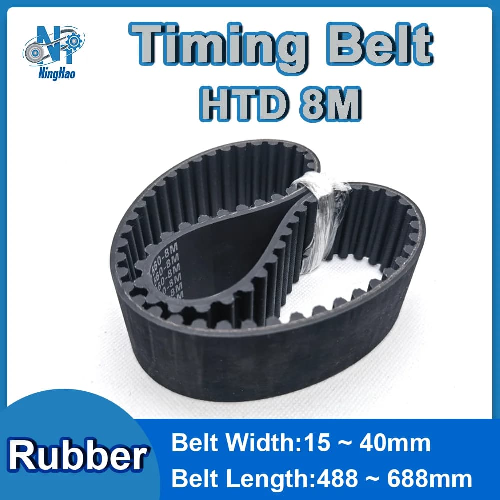 HTD 8M Larghezza cinghia dentata 15mm 20mm 25mm 30mm 40mm Gomma ad anello chiuso Lunghezza cinghia Perimetro 488mm ~ 688mm HTD8M Cinghie sincrone