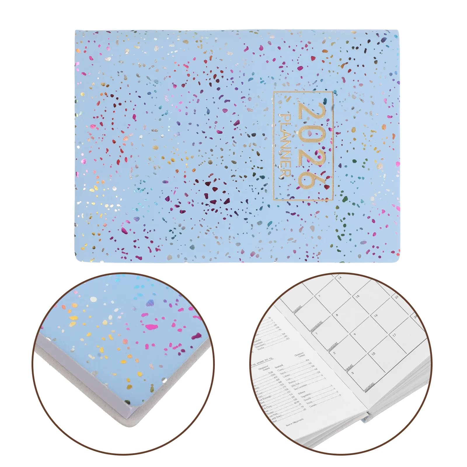 Agenda Tascabile A7 2026, Piccolo Planner Portatile con Copertina in PU, Calendario Mensile, Taccuino Tascabile, Organizer da Viaggio