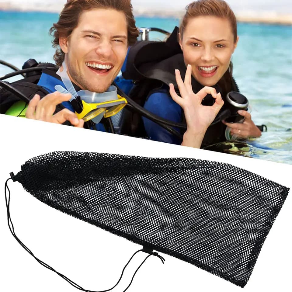 Dive mesh bag Fast drying mesh bag for snorkeling Swimming lightweight folding mesh bag for essential elements on the beach for dive