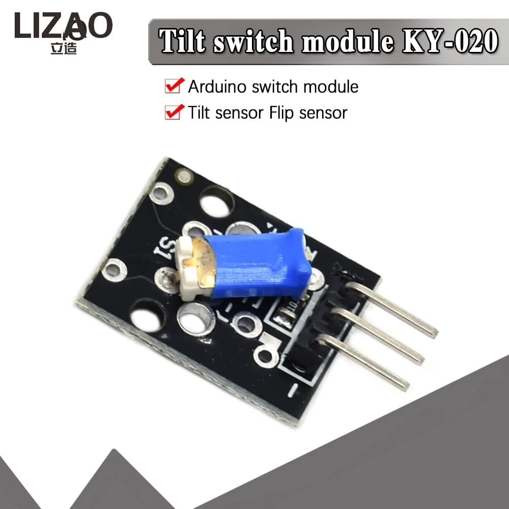 LIZAO 1 pz. Modulo Sensore Inclinazione KY-020 3 Pin 3.3V-5V, Modulo Rilevamento Angolo Standard per Progetti Fai-da-te Arduino