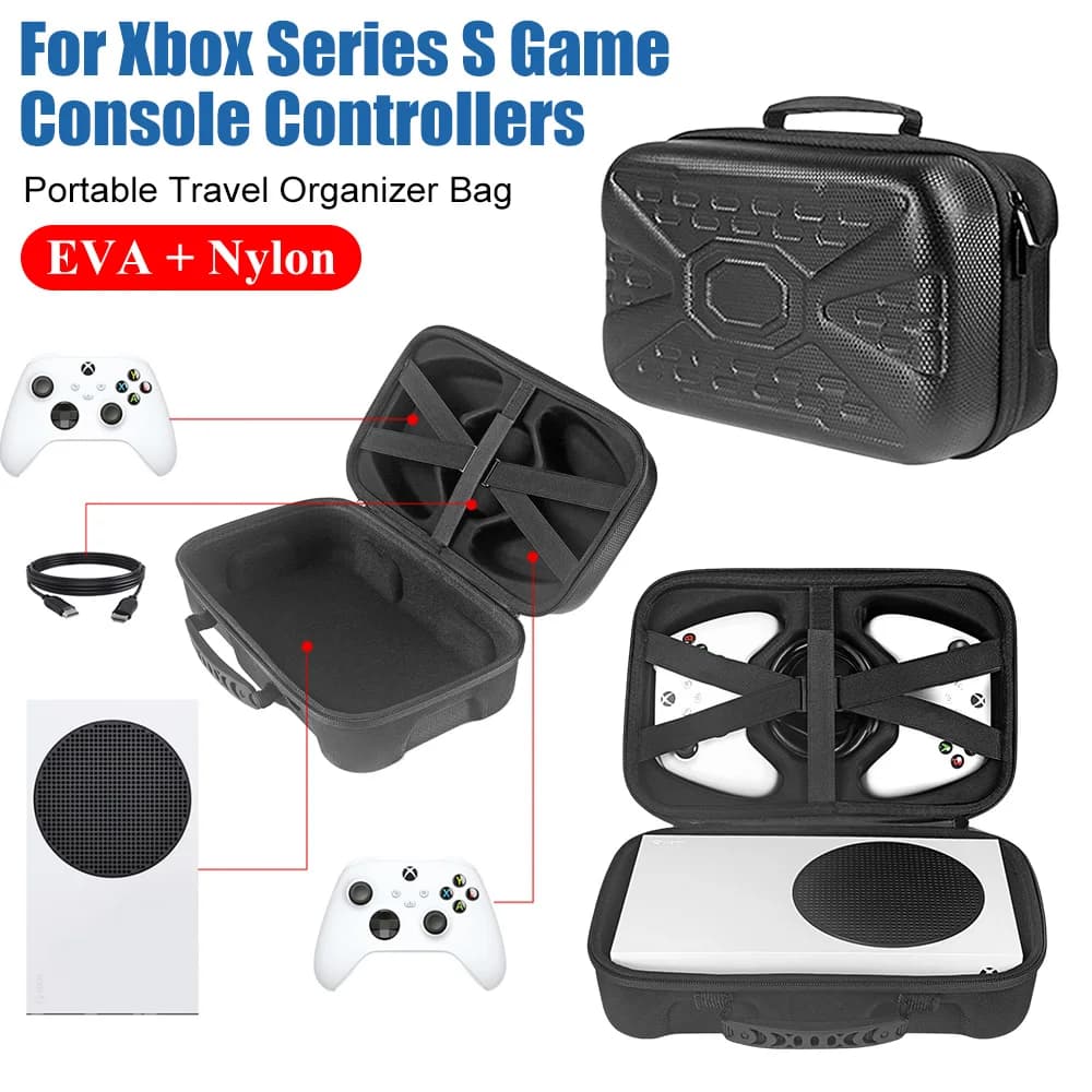 Custodia rigida per console di gioco Xbox Series S, borsa da viaggio per controller wireless e accessori da gioco