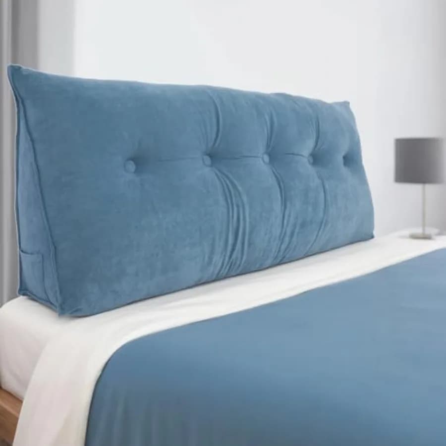 Cuscino a cuneo triangolare per testiera letto matrimoniale, con fodera rimovibile, per letto e divano, supporto confortevole per la schiena