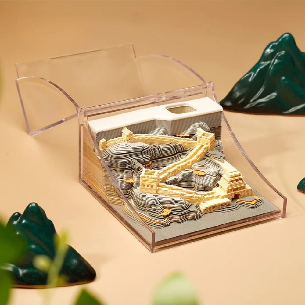 Nota adesiva per intaglio di carta 3D Strappo della Grande Muraglia di Pechino Modello architettonico Arte Culturale Decorazione creativa Regalo da viaggio