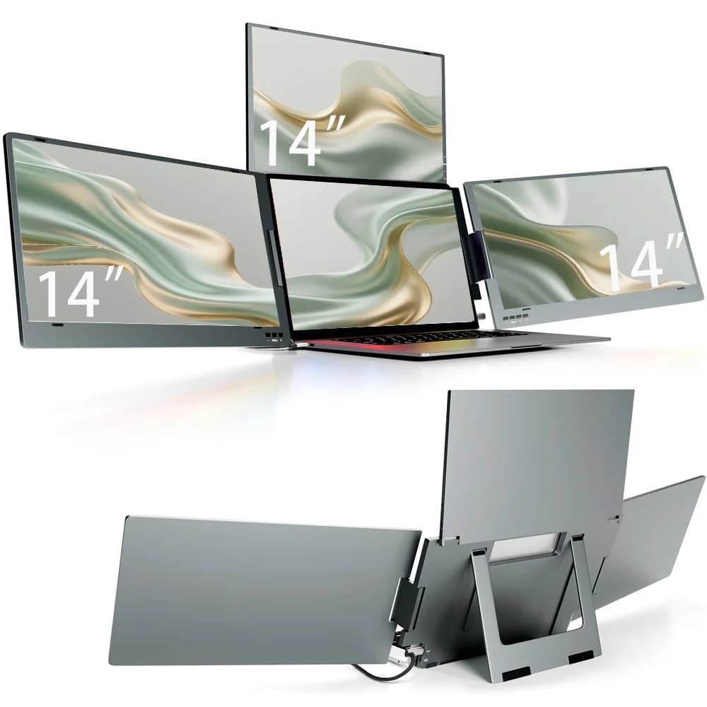 Brand new FHD LCD game monitor with triple 2025 portable monitor with support, external computer monitor for PC and Mac"