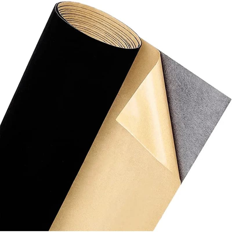 25cm Width Black Sticky Flocking Velvet Liner Roll Self Adhesive Flock Veludo Fabric for Jewelry Box Making Drawers Flock Decal