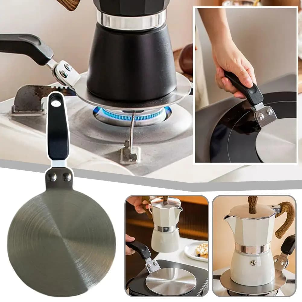 Diffusore di calore universale per cucina, piastra convertitore per piano cottura a induzione in acciaio inossidabile, adattatore per riscaldamento uniforme per pentole, 1 pezzo