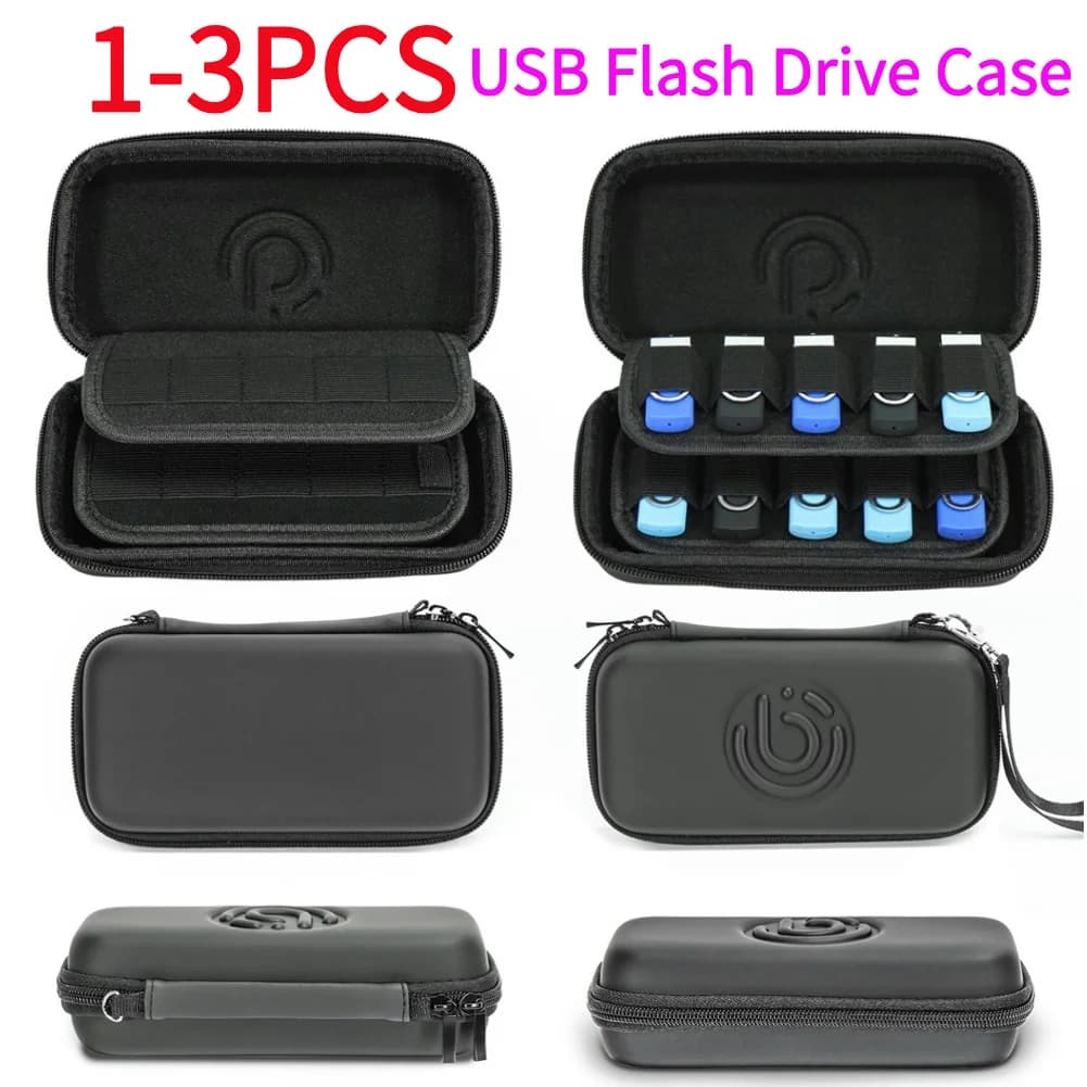 1-3Pcs USB Flash Drive Case SD Cards Thumb Drive Memory Card Holder Organizer Dustproof Shockproof USB Flash Drive Storage Bag