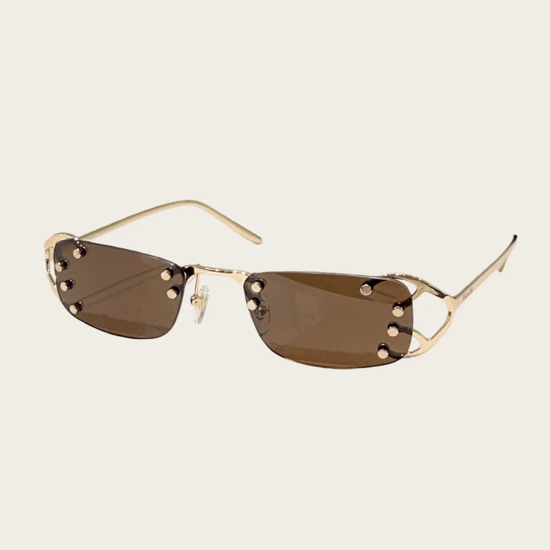 Occhiali da Sole Senza Montatura di Lusso con Lenti Polarizzate, Elegante Telaio in Lega, Protezione UV, Occhiali Classici ed Eleganti per Donne per Ogni Occasione