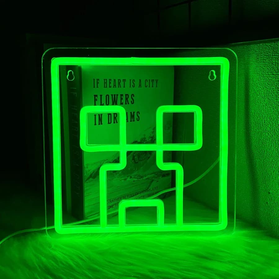 Alimentatore USB, camera da letto, luce notturna per animazione sala giochi, regali per giovani, insegna al neon da gioco, adatta per l'arredamento della stanza dei giocatori.