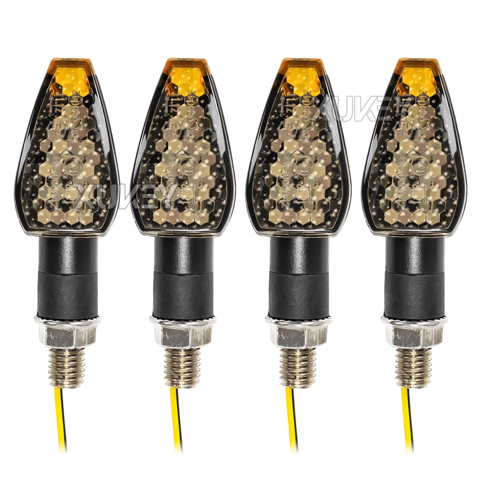 4 pz freccia LED moto anteriore posteriore indicatore di direzione indicatore di direzione lampeggiante lampada ambra per Kawasaki Honda Yamaha Suzuki
