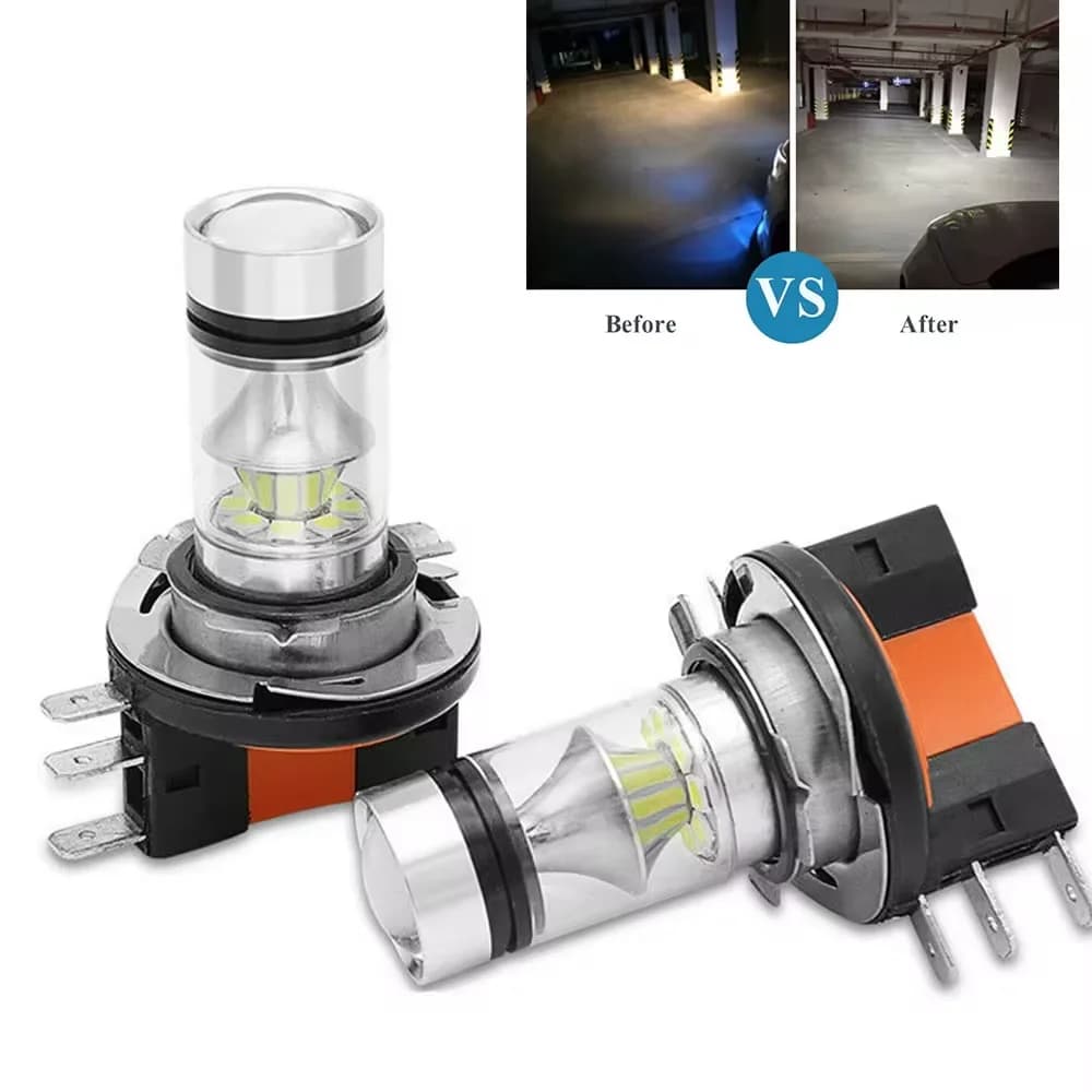 1/2PCS H15 Led Headlights Lamp Fog Bulbs 6000K SMD Chip High Beam DRL Lights Car Accessories Aotu H1 H3 H4 H6 H8 H9 Fog Light