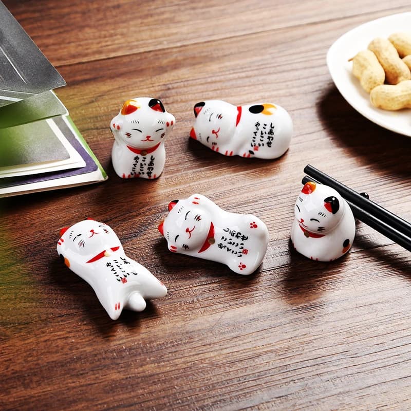 1 pz simpatico gatto porta bacchette in ceramica supporto stile giapponese cucina di casa stoviglie decorazione artigianale design raffinato gufo bacchette resto