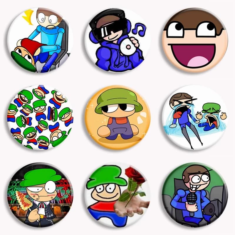 Dave e Bambi Cartoon Button Pin Game Character Funny Anime Figure spilla Kawaii Badge Bag accessori Decor Gift for Kids