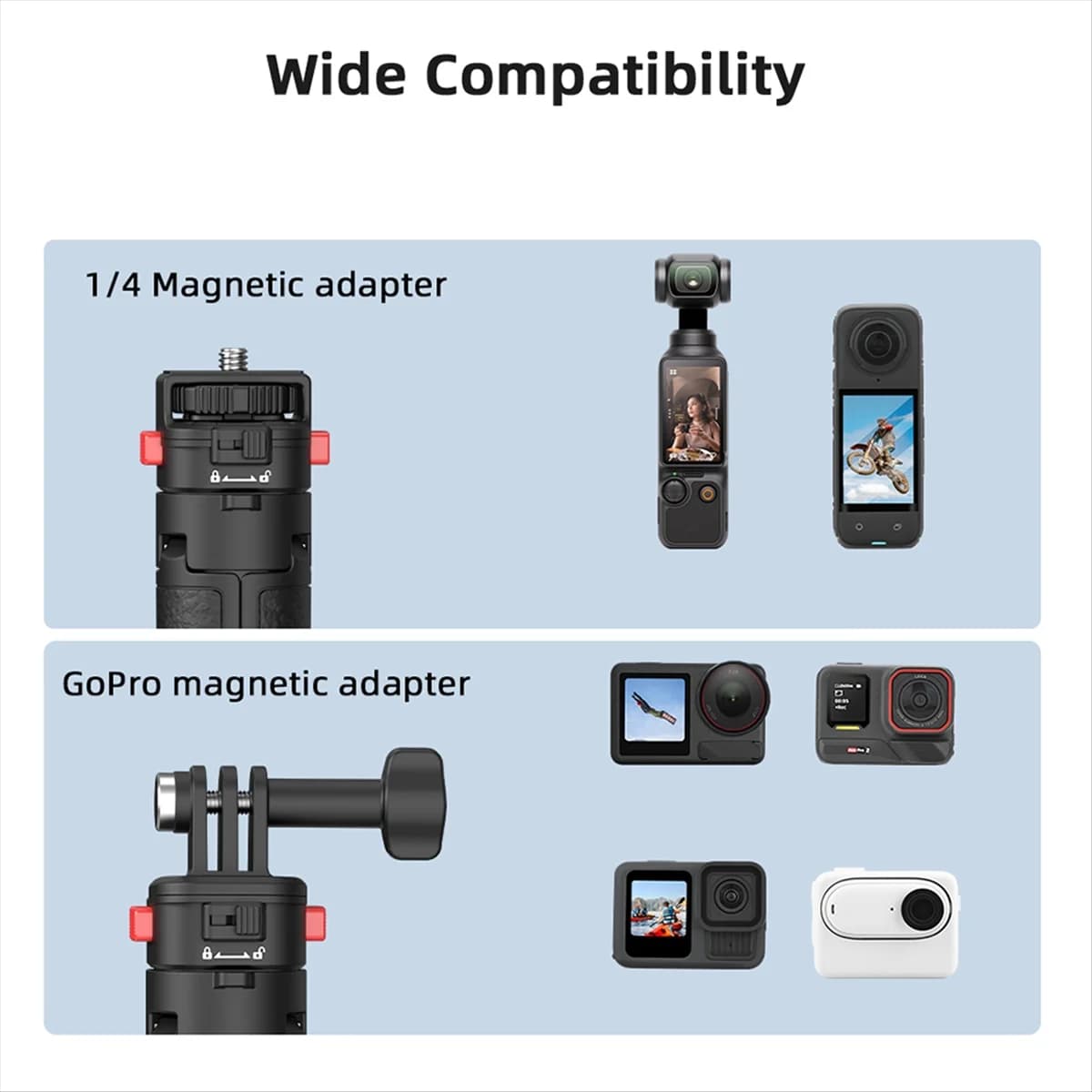 NUOVO Estendi Selfie Stick Treppiede Mini Treppiede portatile per Action 5 Pro Go 3S 13 Pocket 3