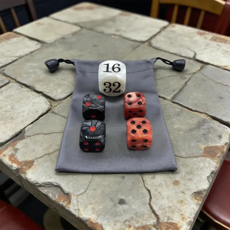 Set 5 dadi con perle backgammon da 5 pezzi, 22 mm, cubi grandi per backgammon, 4 pezzi, 16 mm, con custodia impermeabile