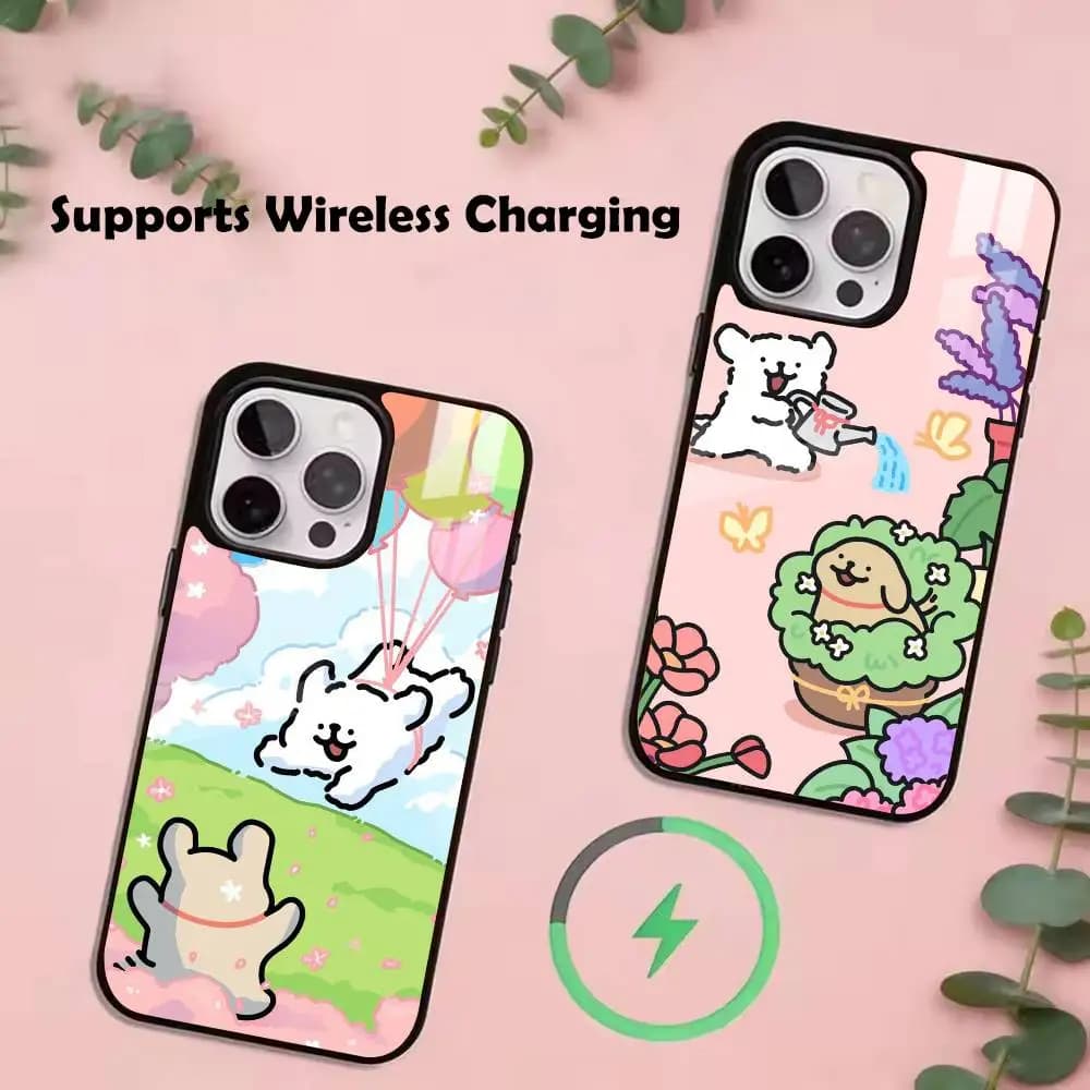 Cute Golden R-Retriever Maltese Protective Wireless Charging Phone Case For iPhone 11 12 13 14 15 16 17 Pro Max