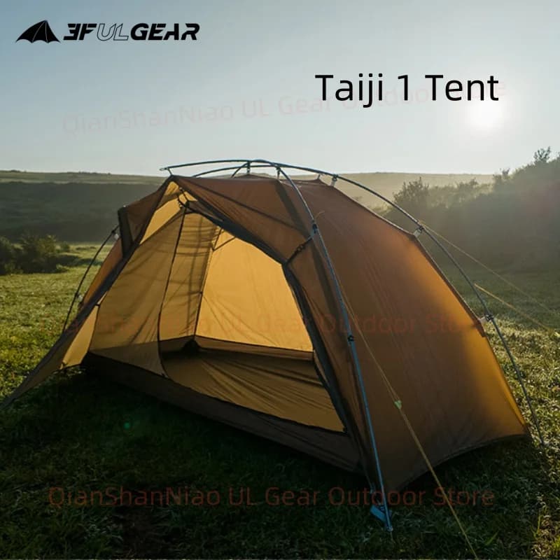 Tenda 3F UL GEAR Taiji 1 per Campeggio all'Aperto, Tenda Ultraleggera per 1 Persona in Nylon 15D, Impermeabile per Escursionismo e Alpinismo